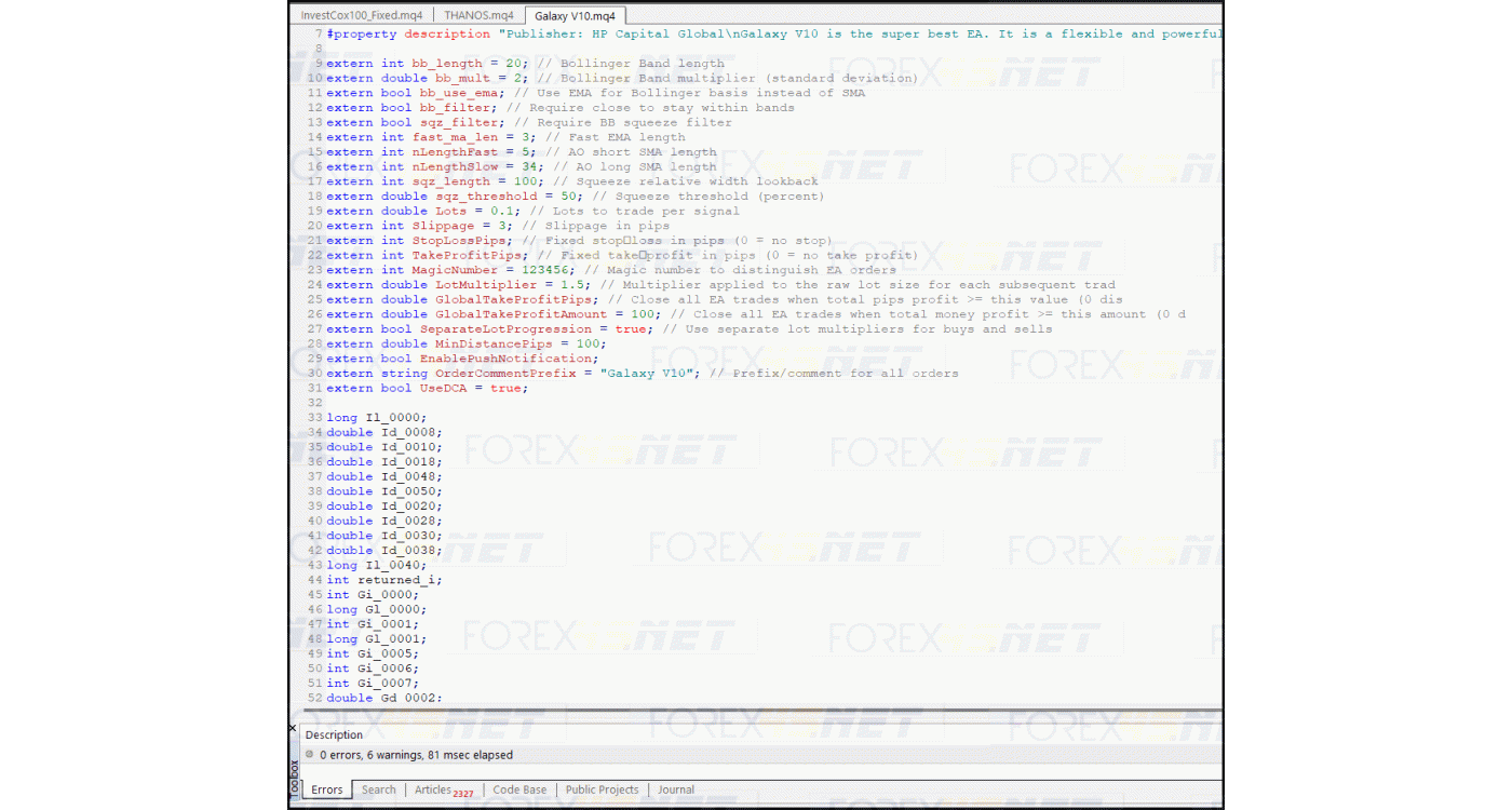 GALAXY v10 (Source Code MQ4)