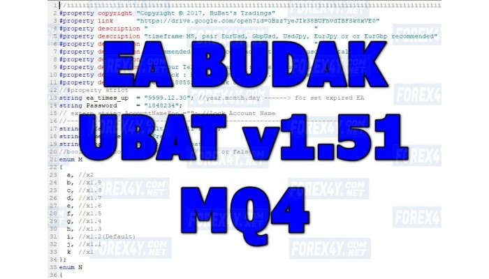 EA BUDAK UBAT v1.51 (Source Code MQ4)